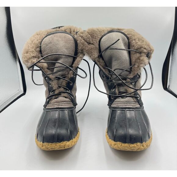 L.L. Bean Womens Signature Wicked Good Bean Boots 10" Grey Suede Size 9 Worn 1x - Picture 2 of 13